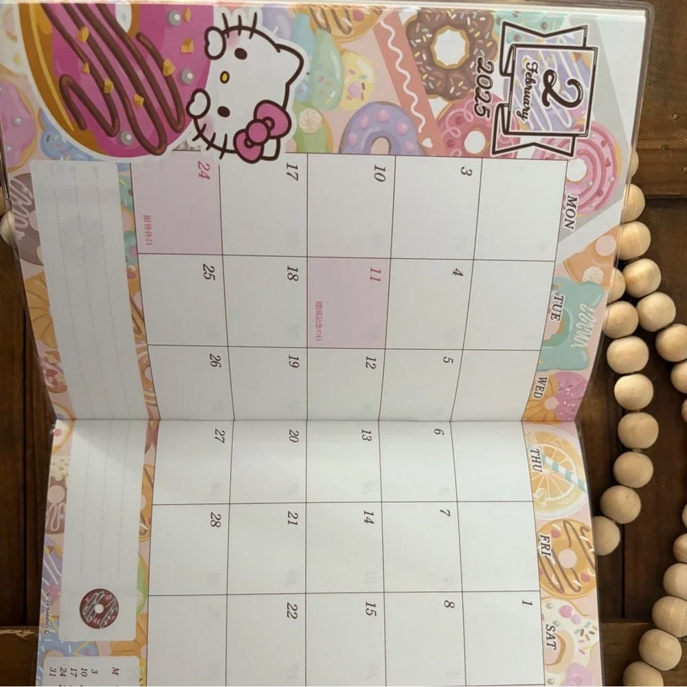 Sanrio 2025 Hello Kitty Calendar‎ 5x7 – Rare Kawaii Stationery Collectible